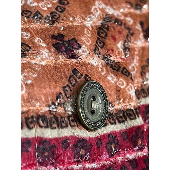 Retro Floral Jacket 10 Red Boho Striped Aztec Classic Chic Fuzzy Western 80s - Picture 5 of 12